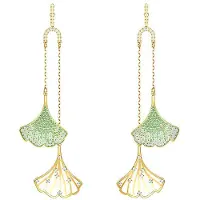Swarovski Fantastiska Ginkgo Unika Silverblad Genombrutet Design Högklassig Stil Örhängen Damörhängen 5527080 Green