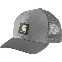Carhartt Twill Mesh-Back Logo Patch Cap Asphalt