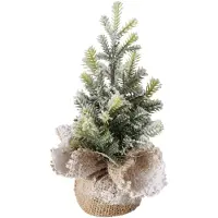 konstgjort julgran i juteplanteringskruka TANNE, 22 cm