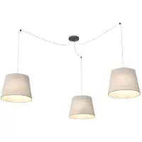 Emibig Hänglampa Ascot LIGHTING, dimbar, Creme / bärnsten, Vardagsrum / matsal, Textil / tyger / siden, Modern, Pendellampa