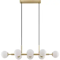 LINDBY Glas pendellampa Kiamo , dimbar, Vitt / opal, Vardagsrum / matsal, Metall, Modern, Pendellampa
