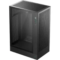 DeepCool CH170 Plus - Mid tower - micro ATX - genomskinlig sidopanel (härdat glas) - ingen strömförsörjning (ATX / SFX / SFX-L) - svart - USB/ljud