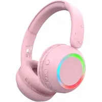 Lalarma Hörlurar m. Ljus - Trådlös - 85dB - Rose - - One Size - Hörlurar