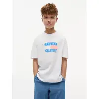 Tommy Hilfiger T-shirt 'Flag Graffiti' blå / orange / vit