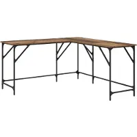 vidaXL Skrivbord Gammalt trä 149 x 149 x 75 cm Konstruerat trä