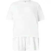 Hunkemoller Kort pyjamas ljusgrå / vit