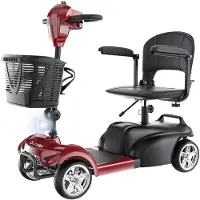 IScooter X02 4-hjulig E-mobilitetsscooter 250W Motor 24V12AH Batteri 8-tums Hopvikbar Scooter Äldre Vuxna Daglig Pendling Shopping Utomhusresor röd