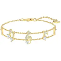 Swarovski Pleasant Music Element Guldtonad Serie Kristallarmband Damarmband 5491658 Box (Random Color)