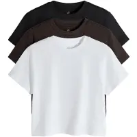 The Set T-shirt mörkbrun / svart / vit
