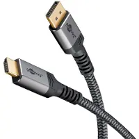 Goobay 65269, 2 m, DisplayPort, HDMI, Hankoppling, Hankoppling, Grå