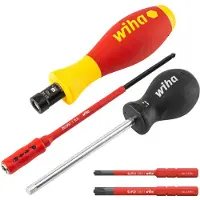 Wiha TorqueVario-S VDE 2872 - Precisionsskruvmejselhandtag med bitsats - 5 stycken - isolerad - 0,8 - 5 N-m - i låda