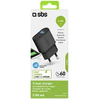 SBS TETR2USB31AFAST, inomhus, AC, 5 V, Svart