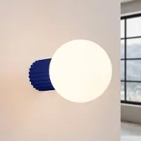 Sollux Vägglampa , ORBI, dimbara, Blå, Badrum, Aluminium