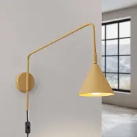 Sollux Vägglampa , LYS, Guld / mässing, Vardagsrum, Metall, Skandinavisk