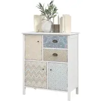 HOMCOM Färgglad Shabby Chic Skänk i Trä 68x34x80 cm