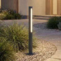 LINDBY LED pollare Liravel , Svart, Aluminium / grå / zink, Modern, LED-utomhuslampa