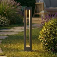 LINDBY LED pollare Soriq , Svart, Aluminium / grå / zink, Modern, LED-utomhuslampa