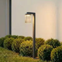 LUCANDE LED pollare Beelia , Svart, Aluminium / grå / zink, Modern, LED-utomhuslampa