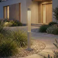 LINDBY LED pollare Fjorya , Aluminium / grå / zink, Aluminium / grå / zink, Modern, LED-utomhuslampa