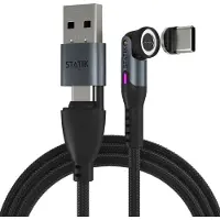 Ginza.se STATIK 360 Pro - Magnetic Tip Cables USB-C/Lightning/MicroUSB 1m Black