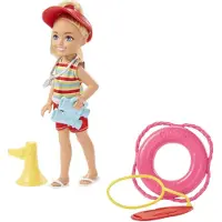 Barbie Docka & Lekset, Chelsea Blont Livräddare Liten Docka med Kläder & 6 Karriär Tillbehör