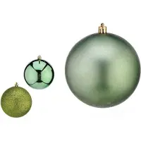 Sublime Market Connect Boules de Noël - Vert - Plastique - Ø 10 cm - Décoration de fête - A suspendre