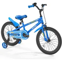 Vevor Barncykel, 45,72 cm BMX-modell, Cykelhöjd 110 cm - 140 cm, Stödhjul ingår, Robust och enkel att montera, Småbarnscykel för pojkar och flickor som lär sig cykla, Blå