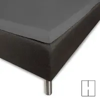 Borås Cotten Overmadrasslaken med H-split 180x200 cm - 100% bomullssatin - Splitlängd 65 cm - Antracitgrått lakan till toppmadrass - Borås Cotton Cloud satinlakan