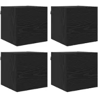 vidaXL Väggmonterat TV-förråd 4 pcs Svart ek 30,5 x 30 x 30 cm