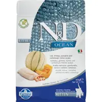 Farmina N&amp;D Ocean Cat Kitten Torsk, räkor, pumpa &amp; melon 300 g
