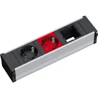 Bachmann 912.023 Förgreningsdosa utan brytare Aluminium, Svart Skyddskontakt