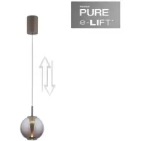 Paul Neuhaus Design pendellampa Infinity, dimbar, Brun / mässing, Vardagsrum / matsal, Glas, Pendellampa