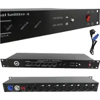 Light4me XSPLIT 2x4 DMX-splitter 8-kanalig rack 19 1U (två driftlägen)