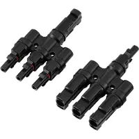 TRU COMPONENTS 3 gånger PV-grenkontaktset TC-13805796 Svart Innehåll: 2 st