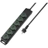 Sygonix SY-5145342 Grenuttag Svart, Standardgrön (sidenmatt) Skyddskontakt 1 st