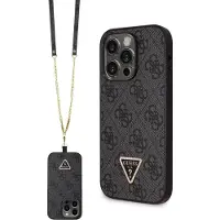 GUESS GUHCP14LP4TDSCPK fodral för iPhone 14 Pro - svart Crossbody 4G Metal Logo