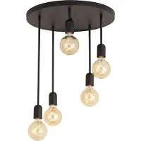 QAZQA Modern taklampa svart 5-ljus - Facil
