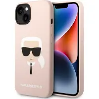 Karl Lagerfeld Silikon Karl's Head MagSafe Fodral för iPhone 14 Plus - Ljusrosa