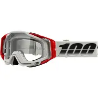 100% Racecraft SUEZ skidglasögon, klar anti-fog lins + 10 remmar (NEW)