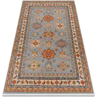Rugsx Matta Ull KESHAN fringe, Ram oriental 7683/53544 beige / blå 200x290 cm