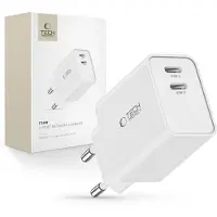 Tech-Protect C35W 2-Ports Nätverksladdare - 2xUSB-C - Vit