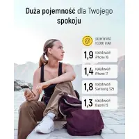Wozinsky Powerbank 10000mAh med 22,5W snabbladdning, Qi2 trådlös laddning och inbyggt stativ