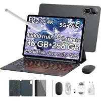 Blackview MEGA 12 5G Surfplatta 12,2 tum 120Hz 12GB RAM 256GB ROM Android 16 Set (med tangentbord, QWERTY) 12GB+256 grå