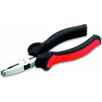 Cimco 10 0352, Lineman-tång, Stöttålig, PU-plast, Stål, Plast, Svart, Röd, 160 mm