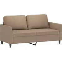 vidaXL 2-sitssoffa cappuccino 140 cm konstläder