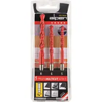 Alpen Hårdmetall Multiborrset 3 delar MultiCut 100803100 1/4 1 set