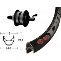Winora Rigida Zac 2000 Qr Dynamo Shimano Dh3d35 Cl Disc Framhjul