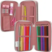 TOPModel - Double Pencil Case DOTS - Rosé