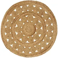 vidaXL Matta Naturfärg Ø 90 cm Jute