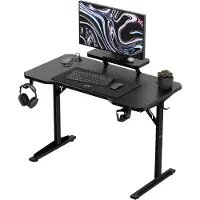 Costway -datorskrivbord med hylla Leader 5.1 Black 115 cm (MA-LEADER 5.1 BLACK)